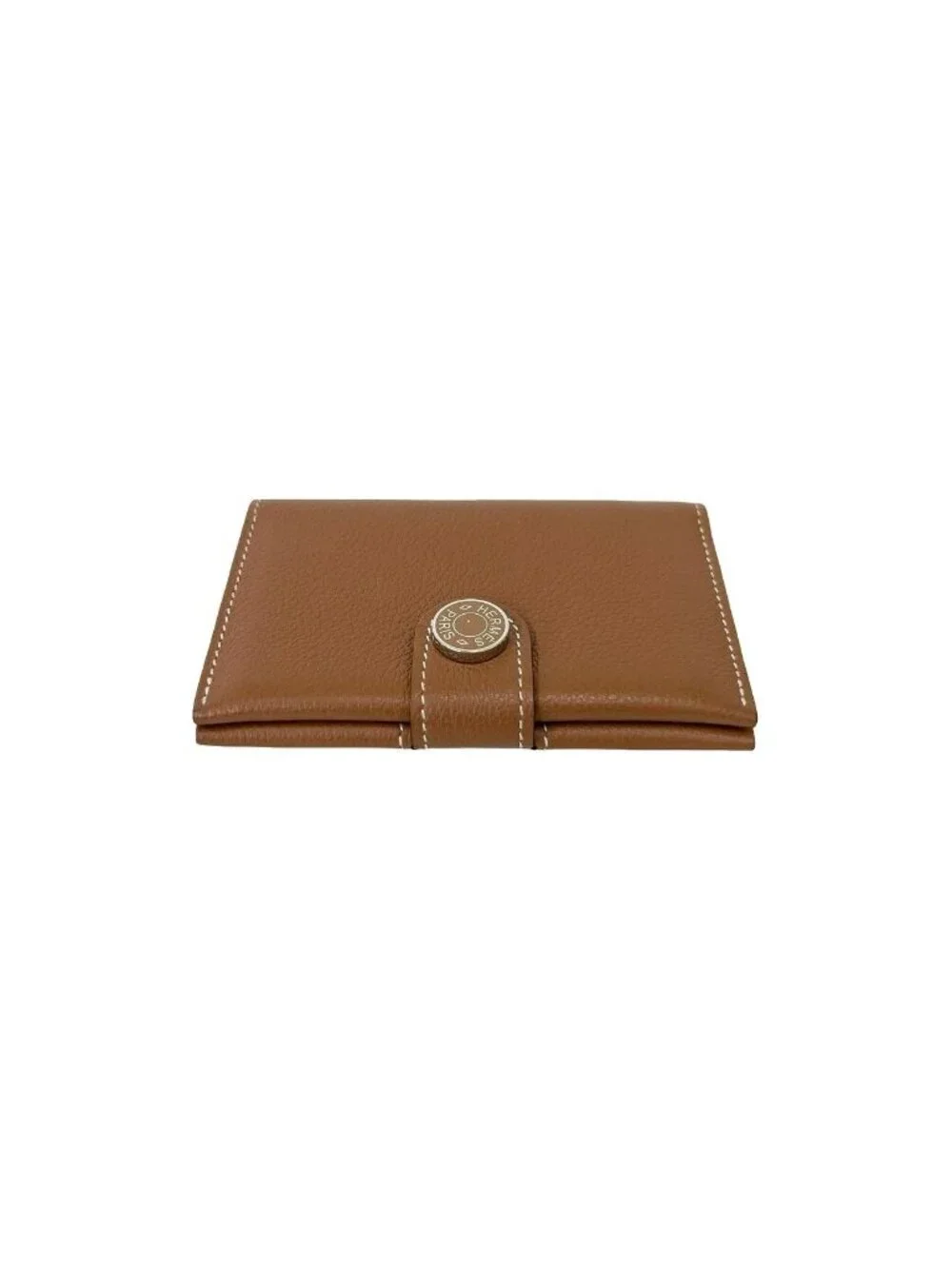 Hermes Evercolor Leather Card Case Compact Wallet Gold
